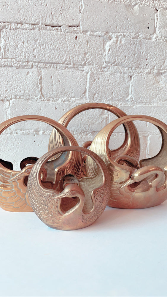 
            
                Load image into Gallery viewer, Vintage Brass Swan Planters
            
        