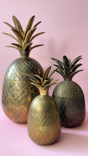 
            
                Load image into Gallery viewer, Vintage Brass Lidded Pineapple Jars
            
        