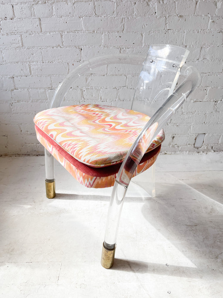 
            
                Load image into Gallery viewer, Vintage Lucite Chair with Brass
            
        