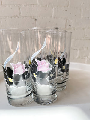 
            
                Load image into Gallery viewer, Vintage 80’s Flower Highball Glasses
            
        