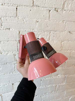 Vintage 1980's Pink and Mesh Wall Sconce