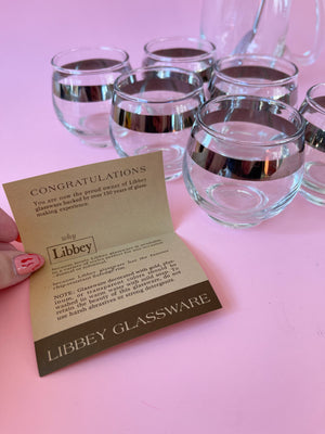 Vintage Libbey Liqueur Cocktail Pitcher and Glass Set