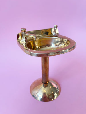 Vintage Miniature Brass Pedestal Sink