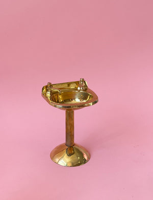 Vintage Miniature Brass Pedestal Sink