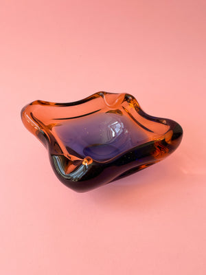 Vintage Art Glass Ombre Ashtray