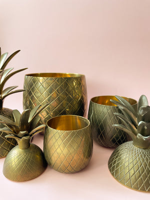 
            
                Load image into Gallery viewer, Vintage Brass Lidded Pineapple Jars
            
        