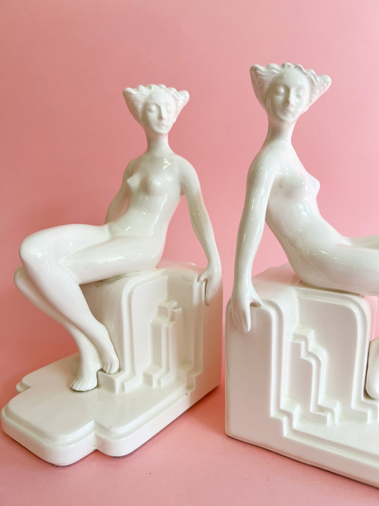 Vintage Fitz and Floyd Art Deco Nude Lady Bookends