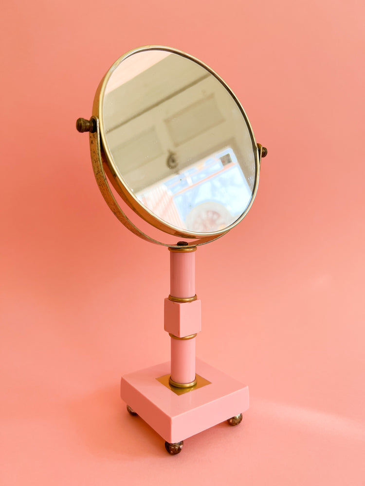
            
                Load image into Gallery viewer, Vintage 1970&amp;#39;s Pink Vanity Mirror
            
        