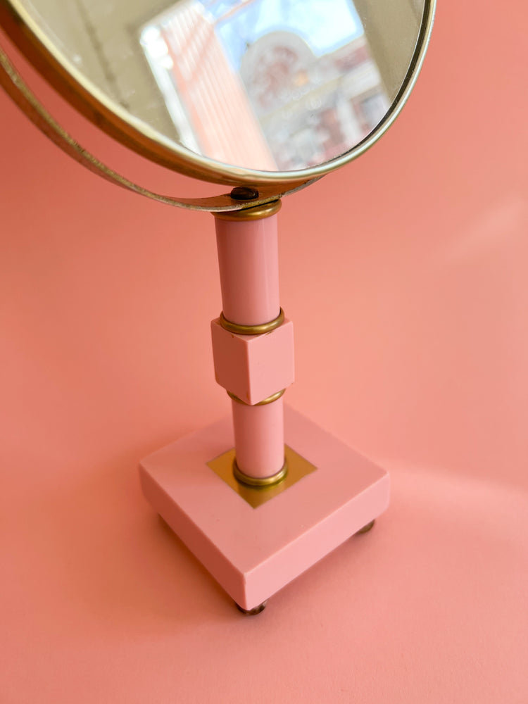 
            
                Load image into Gallery viewer, Vintage 1970&amp;#39;s Pink Vanity Mirror
            
        
