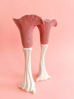 Vintage Calla Lily Ceramic Candeholders