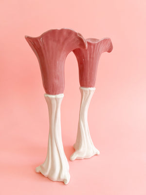 
            
                Load image into Gallery viewer, Vintage Calla Lily Ceramic Candeholders
            
        