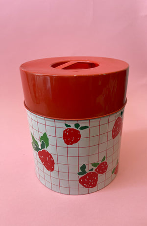 Vintage 80's Strawberry Nesting Canisters