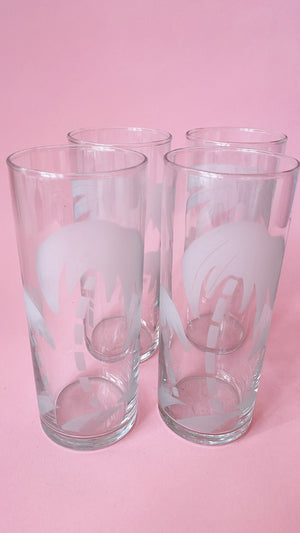 
            
                Load image into Gallery viewer, Vintage Frosted Palm Tree Collins Glasses
            
        
