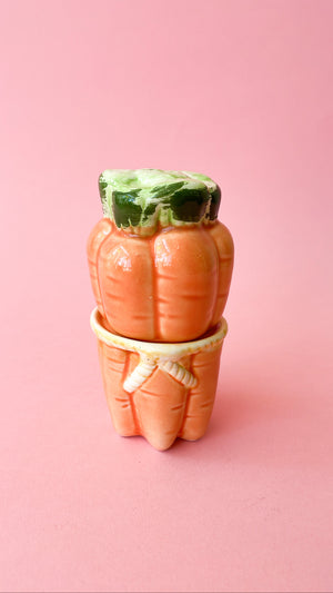 Vintage Stackable Carrot Salt and Pepper Shakers