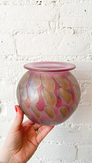 Vintage Art Nouveau Hand Painted Glass Vase