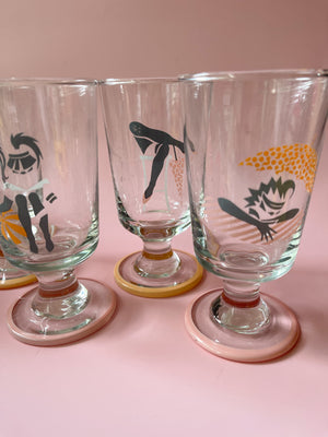 
            
                Load image into Gallery viewer, Vintage 1980&amp;#39;s Panache Memphis Fluted Cocktail Glasses
            
        