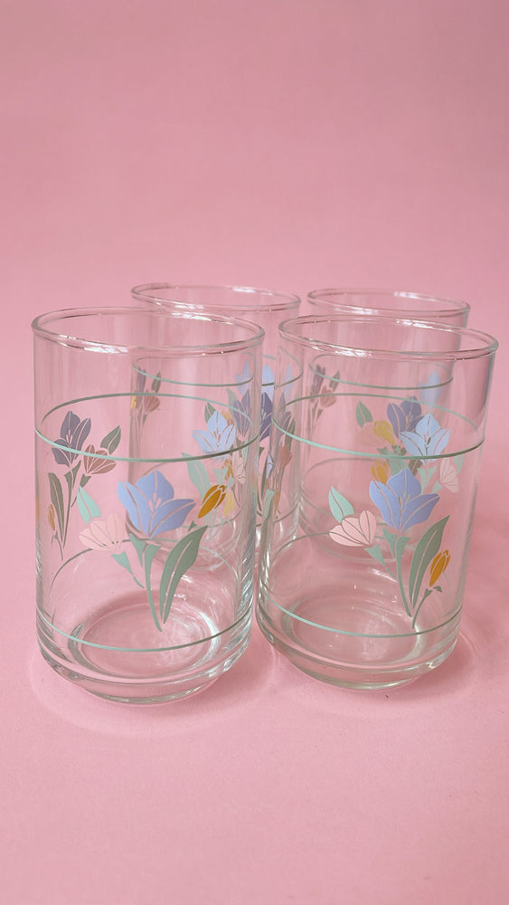 Vintage Correll 'Friendship' Floral Juice Glasses