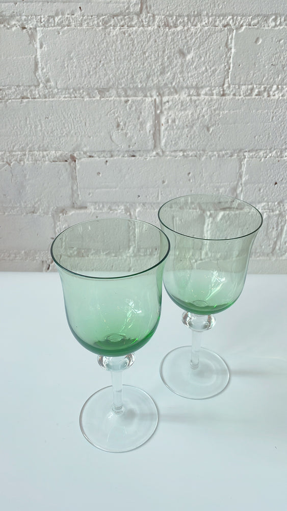 
            
                Load image into Gallery viewer, Vintage Large Green Wine Glasses
            
        