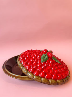 
            
                Load image into Gallery viewer, Vintage Ceramic Strawberry Pie Dish
            
        