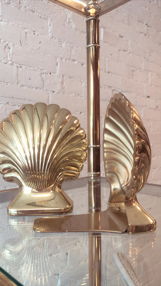 Vintage Brass Shell Bookends (Pair)