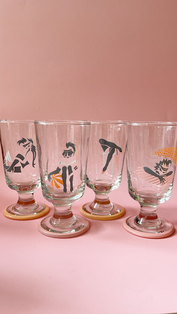 
            
                Load image into Gallery viewer, Vintage 1980&amp;#39;s Panache Memphis Fluted Cocktail Glasses
            
        