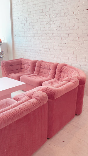 
            
                Load image into Gallery viewer, Vintage 1970’s Pink Modular Sectional
            
        