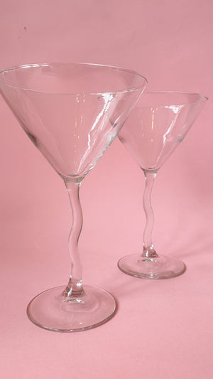 Vintage Large Zig Zag Martini Glasses