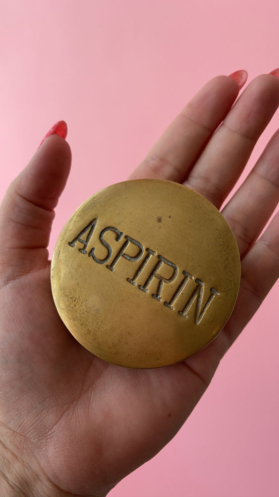 
            
                Load image into Gallery viewer, Vintage Brass Aspirin Pill Container
            
        