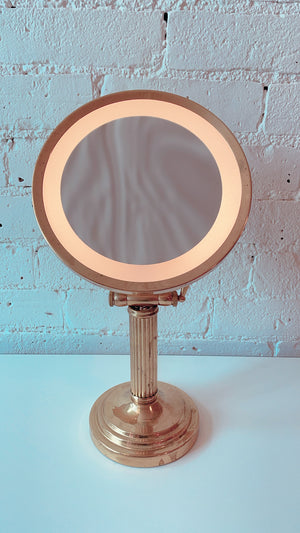 
            
                Load image into Gallery viewer, Vintage Brass Lighted Vanity Mirror
            
        