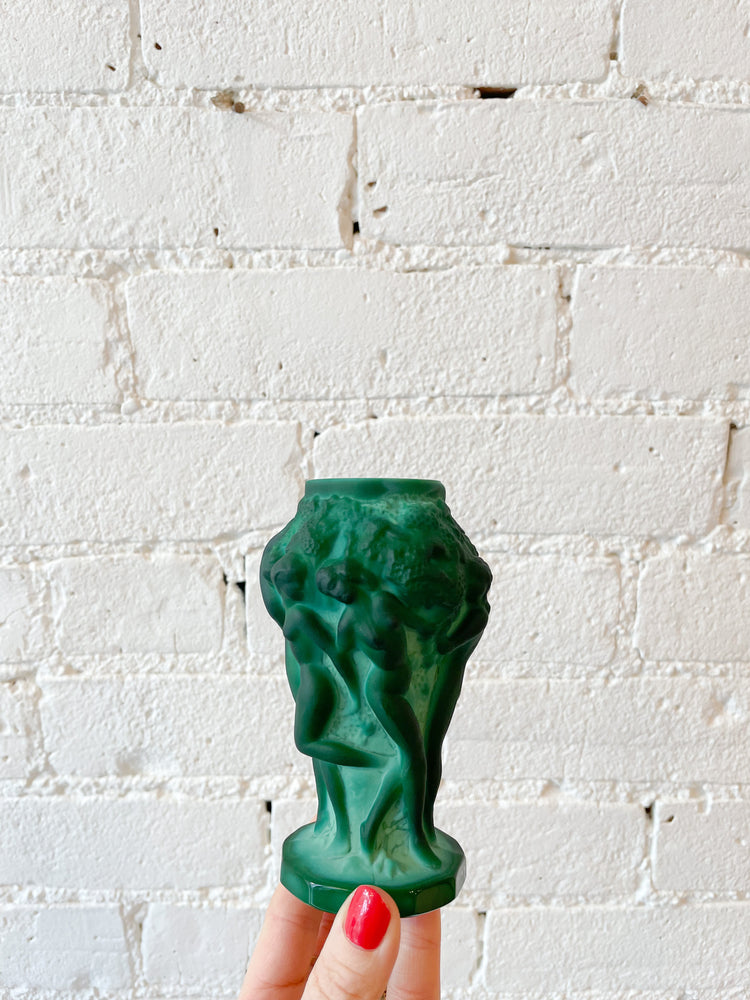 Vintage 1930's Malachite "Ingrid" Glass Vase