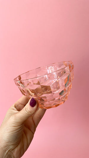 Vintage Fosteria Cubist Glass Bowls