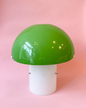 Space Age 1970's Vintage Green Plastic Mushroom Lamp