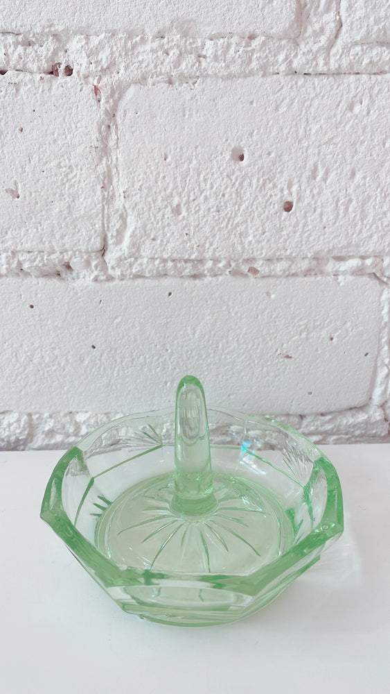 
            
                Load image into Gallery viewer, Vintage Depression Glass Ring Holder
            
        
