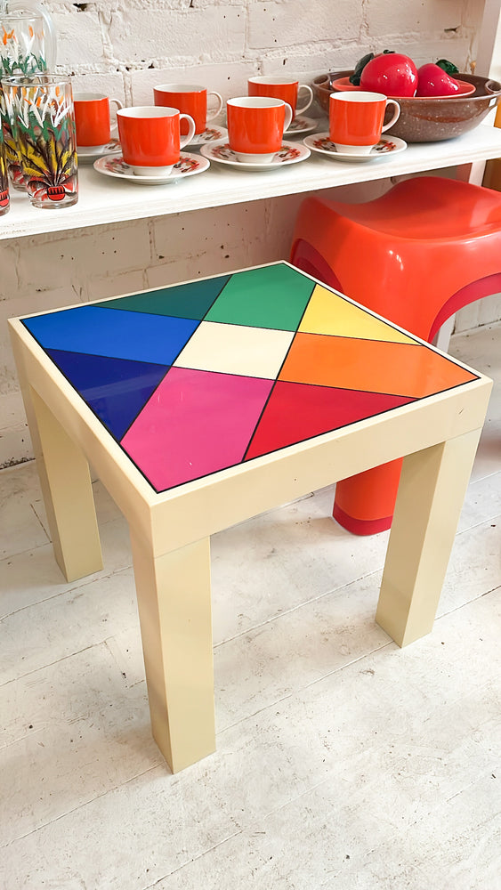 Vintage Pop Art Colour Block Table