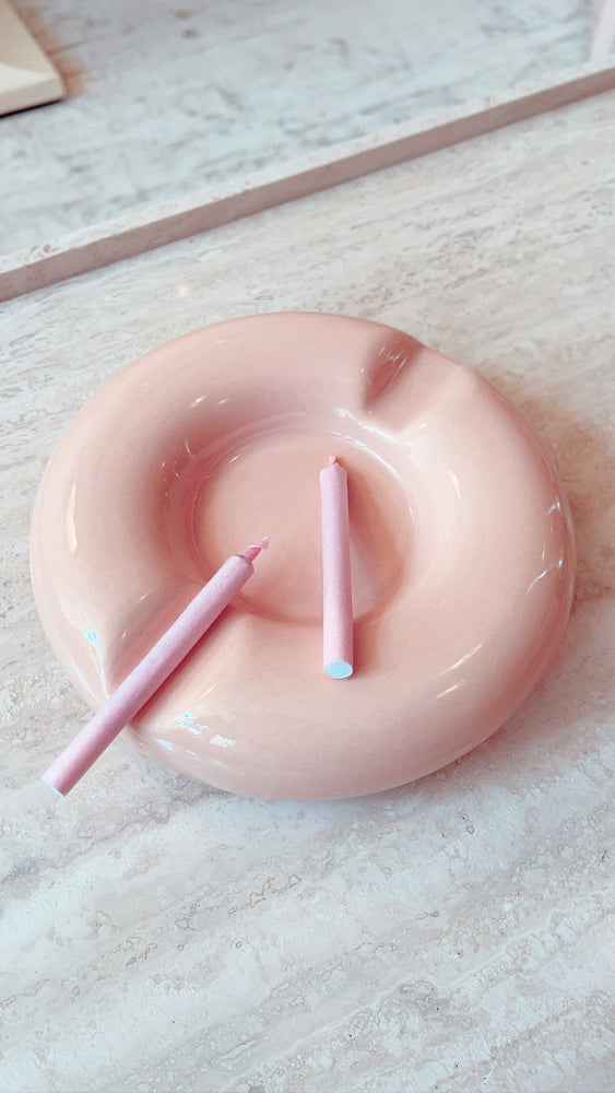Vintage Donut Peach Ceramic Ashtray