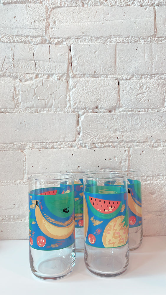 Vintage 90's Tropical Fruit Glasses