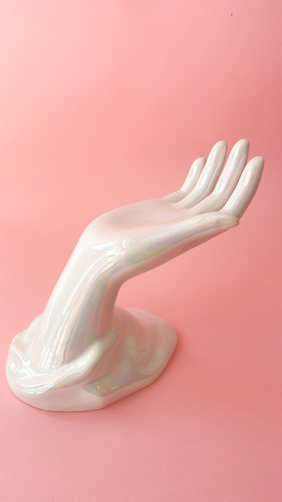 
            
                Load image into Gallery viewer, Vintage Ceramic Iridescent Hand
            
        