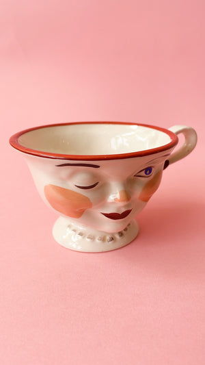 Vintage Staffordshire Winking Tea Cup