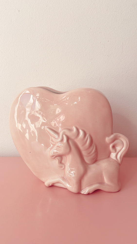 Vintage Unicorn Heart Vase