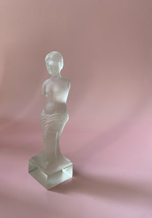 Vintage Frosted Glass Venus de Milo Statue