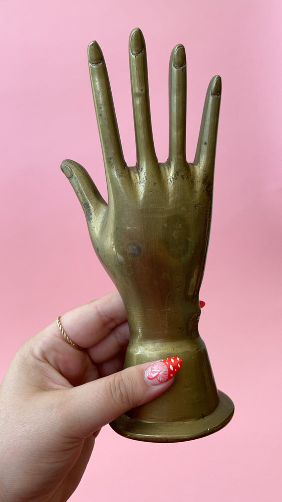 
            
                Load image into Gallery viewer, Vintage Brass Hand Ring Holder
            
        