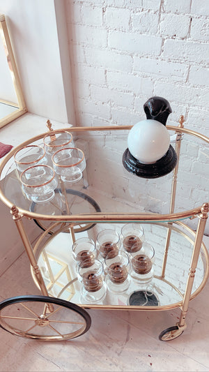 
            
                Load image into Gallery viewer, Vintage Brass Bar/ Tea Cart
            
        