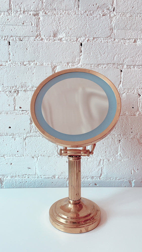 
            
                Load image into Gallery viewer, Vintage Brass Lighted Vanity Mirror
            
        