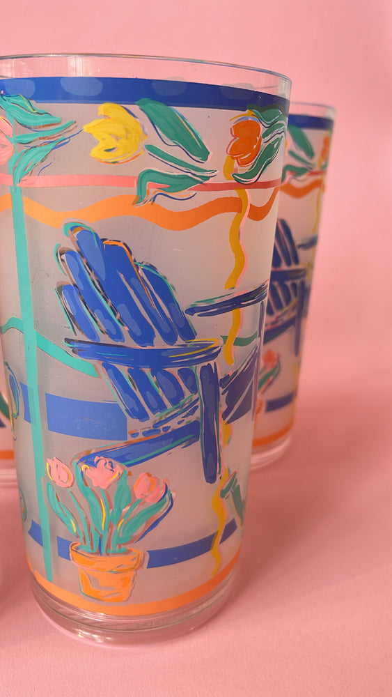 Vintage Abstract Adirondack Chair Tumblers