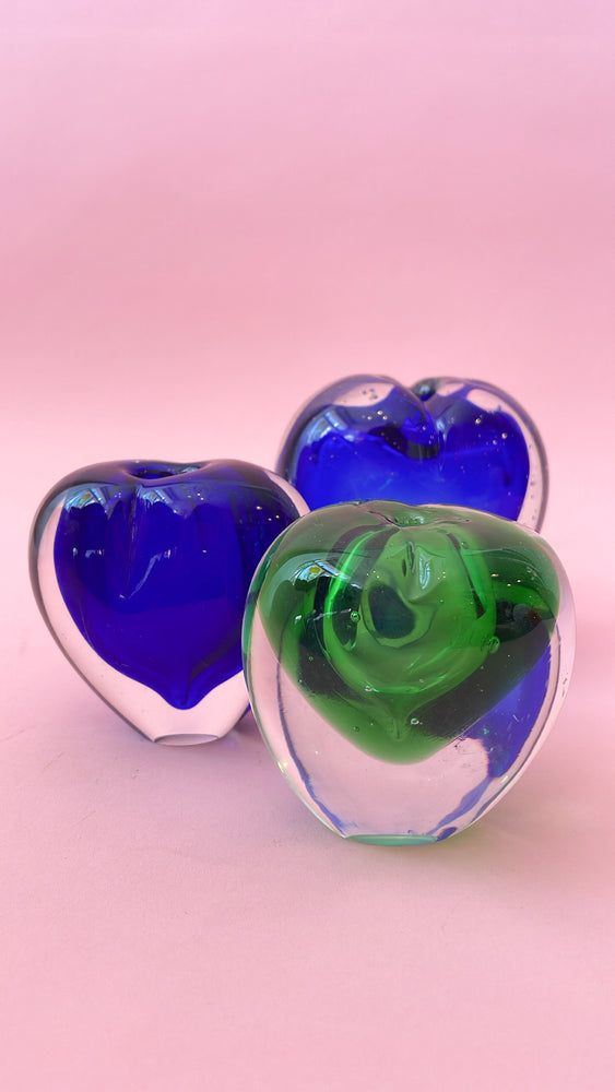 Vintage Art Glass Heart Vase