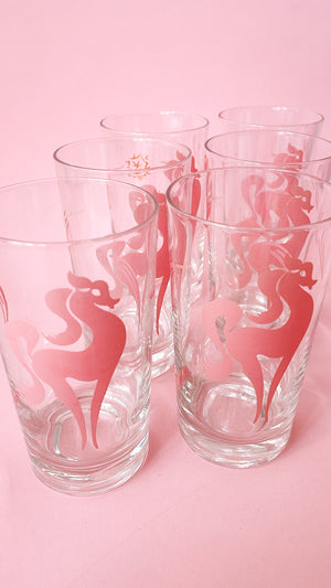 Vintage Mid Century Pink Pony Glasses