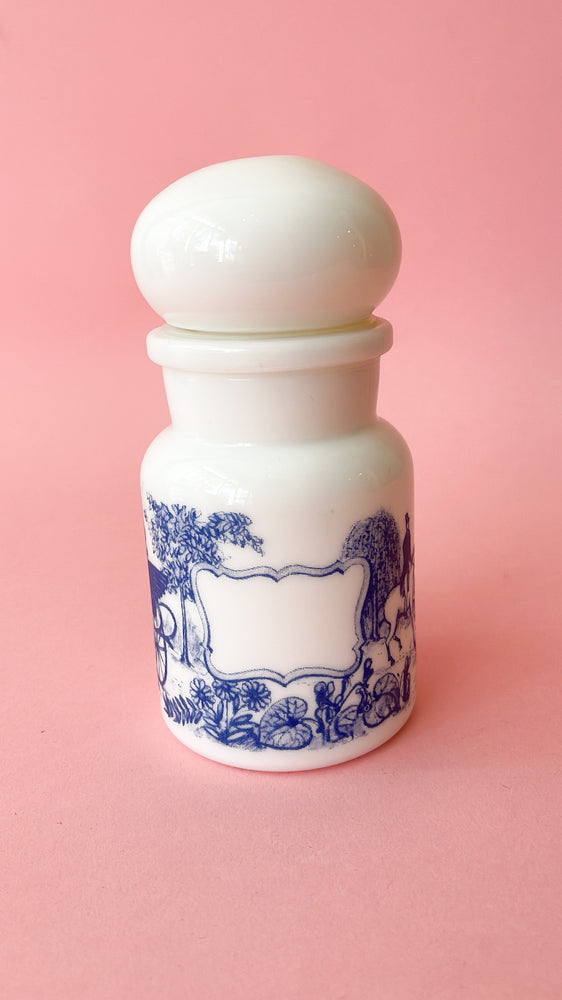 Vintage Milk Glass Apothecary Jar