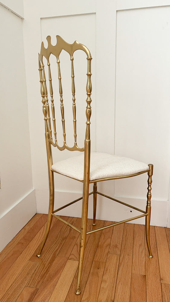 Vintage 1960's Italian Brass Side Chair by Giuseppe Gaetano Descalzi for Chiavari