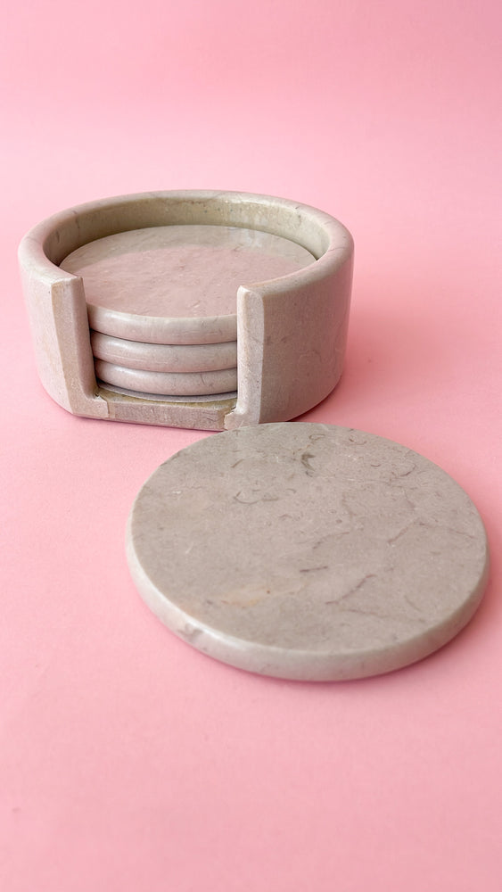 
            
                Load image into Gallery viewer, Vintage Stone Coasters with Holder
            
        