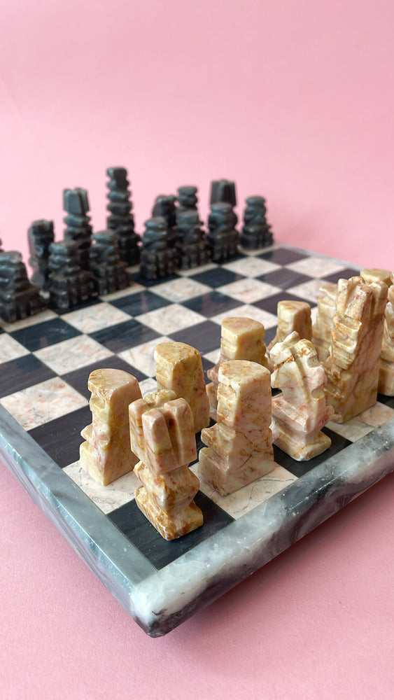 Fossil and Stone Chess Board Game